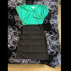 Green and Black Dress